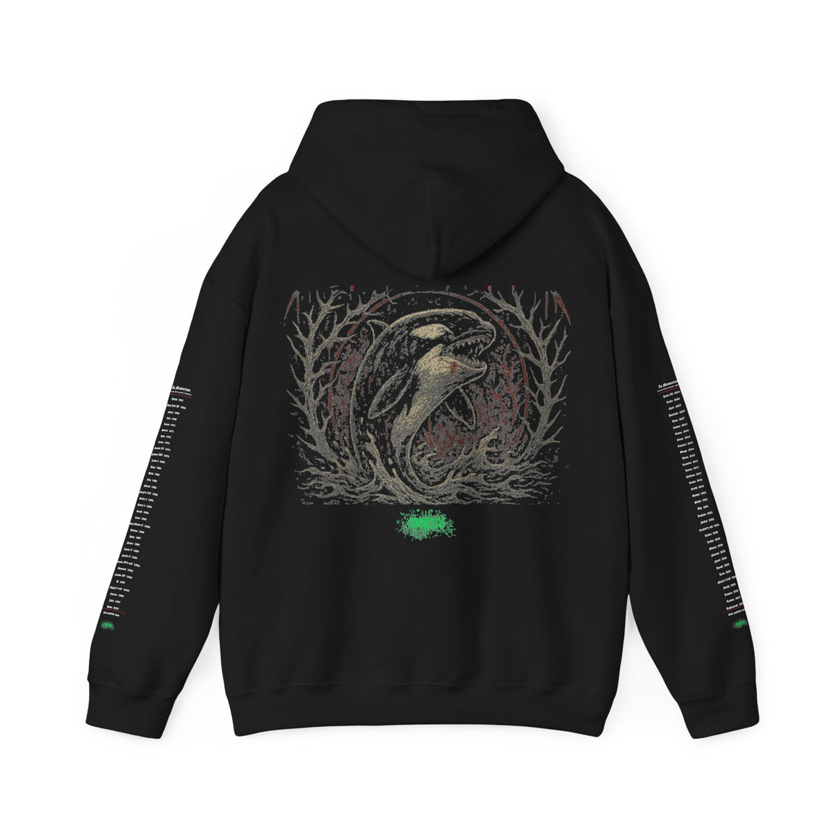Freedom Means Death – Save The Orcas Hoodie | In Memoriam Sleeves | by Stretty