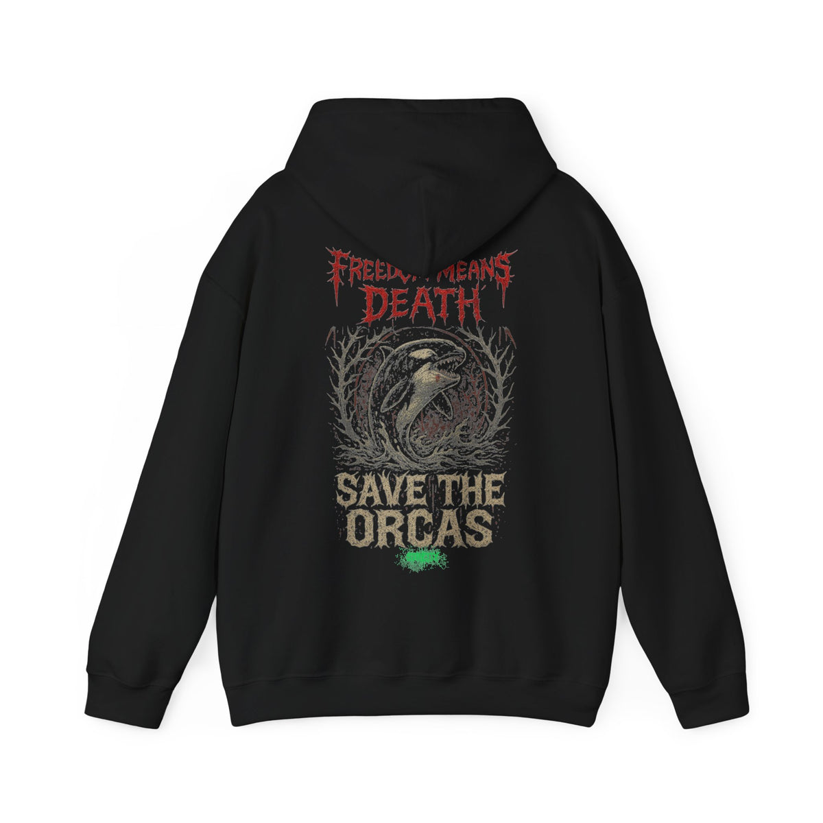 Freedom Means Death – Orca Back Print Hoodie | by Stretty