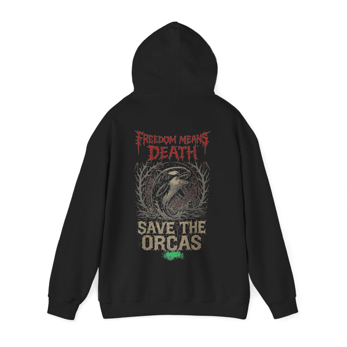 Freedom Means Death – Orca Back Print Hoodie | by Stretty