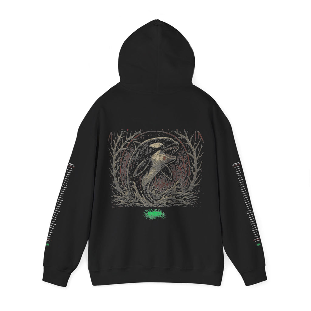 Freedom Means Death – Save The Orcas Hoodie | In Memoriam Sleeves | by Stretty